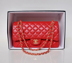 Chanel 2.55 Classic Original Leather Flap Bag 1112 in Red with Gold Hardware 1112