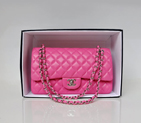 Chanel 2.55 Classic Original Leather Flap Bag 1112 in Rose with Silver Hardware 1112