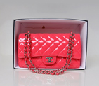 Chanel 2.55 Classic Original Patent Leather Flap Bag in Peach with Silver Hardware 1112