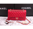 Chanel 2.55 Classic Original Sheepskin Leather Flap Bag 1112 in Red with Gold Hardware 1112