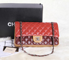 Chanel 2.55 Series Original Leather Classic Flap Bag 1112 Orange&Claret 1112