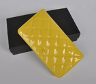 Chanel A001 Patent leather Long Two-Fold Wallets in Lemon A001
