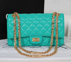 Chanel A226 Classic Flap Bag GrassGreen Sheepskin Gold A226