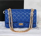 Chanel A226 Classic Flap Bag Royalblue Sheepskin Gold A226