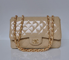 Chanel A28600 Patent Leather Classic Flap Bag in Apricot with Gold A28600