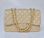 Chanel A28600 Sheepskin Leather Classic Flap Bag in Apricot with Gold A28600