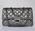 Chanel A30226 Classic Flap Bag Sheepskin Leather in Iron gray with Silver hardware A30226