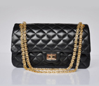 Chanel A30226 Classic Flap Bag Sheepskin Leather in black with Gold chain A30226