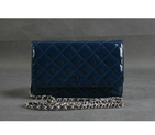 Chanel A33814 Original Patent Leather Flap Bag Royalblue in Silver A33814