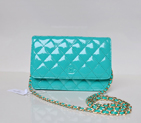 Chanel A33814 Patent Leather Flap Bag Lake green in Gold A33814