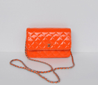 Chanel A33814 Patent Leather Flap Bag Orange in Silver A33814