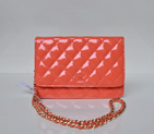 Chanel A33814 Patent Leather Flap Bag Peach in Gold A33814