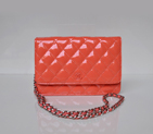 Chanel A33814 Patent Leather Flap Bag Peach in Silver A33814