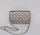 Chanel A33814 Sheepskin Leather Flap Bag Antique Silver in Silver A33814