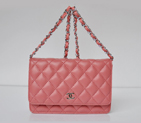 Chanel A33814 Sheepskin Leather Flap Bag Peach in Silver A33814