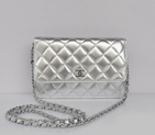 Chanel A33814 Sheepskin Leather Flap Bag Silver in Silver A33814