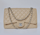 Chanel A47600 Caviar Leather Jumbo Flap Bag in Apricot with Silver A47600