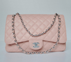 Chanel A47600 Caviar Leather Jumbo Flap Bag in Pink with Silver A47600