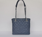 Chanel A50994 Medium Shopping Bags Caviar Leather Blue Silver Hardware A50994