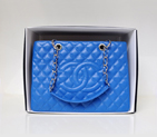 Chanel A50995 Original Caviar Leather Shoulder Bag Blue in Silver A50995