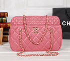 Chanel A52298 Sheepskin Leather Shopper Bag Peach A52298