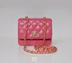 Chanel A67116 Classic mini Flap Bag Sheepskin leather Peach in Gold A67116