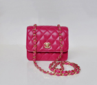 Chanel A67116 Classic mini Flap Bag Sheepskin leather Rose in Gold A67116