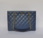 Chanel A67248 Calfskin Leather Shopping Bag in Royalblue A67248