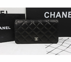 Chanel Bi-Fold Wallet Black Original Sheepskin A31509 Silver A31509