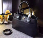 Chanel Black Calfskin Leather Tote Bag A67008 A67008
