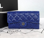 Chanel C006 Apricot Glazed Crackled Leater Long Tri-Fold Wallet C006