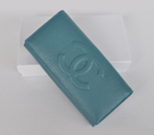 Chanel CC Logo Bi-Fold Wallet C164 Blue C164