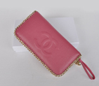 Chanel CC Logo Long Zippy Wallet C165 Rose C165