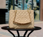 Chanel Classic CC Shopping Bag Apricot GST 20995 Caviar leather Gold 20995