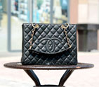 Chanel Classic CC Shopping Bag Black GST 20995 Caviar leather Gold 20995