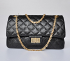 Chanel Classic Falp Bag Elephant Grain Calfskin Leather A28668 in black with Silver Chain A28668