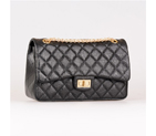 Chanel Classic Falp Bag Elephant Grain Leather A28668 in black with Gold Chain 198