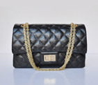 Chanel Classic Falp Bag Marble Stripe Calfskin Leather A28668 in Black with Gold Chain A28668
