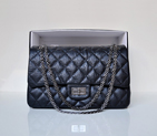 Chanel Classic Falp Bag Original Elephant Grain Leather A28668 in black with Antique Silver Chain A28668