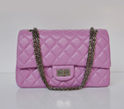Chanel Classic Falp Bag Sheepskin Leather A28668 in Purple with Antique Silver Chain A28668
