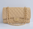 Chanel Classic Flap Bag 1113 Caviar leather in Apricot with Gold 1113