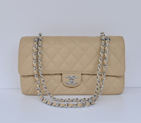 Chanel Classic Flap Bag 1113 Caviar leather in Apricot with Silver 1113