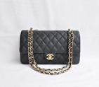 Chanel Classic Flap Bag 1113 Caviar leather in Black with Gold 1113
