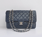 Chanel Classic Flap Bag 1113 Caviar leather in Light Blue with Silver 1113