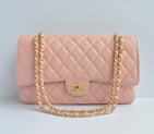 Chanel Classic Flap Bag 1113 Caviar leather in Pink with Gold 1113