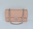 Chanel Classic Flap Bag 1113 Caviar leather in Pink with Silver 1113