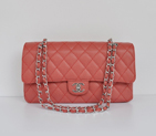 Chanel Classic Flap Bag 1113 Caviar leather in Red with Silver 1113