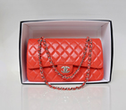 Chanel Classic Flap Bag 1113 Original Lambskin leather in Orange with Silver 1113