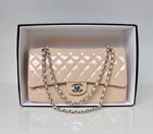 Chanel Classic Flap Bag 1113 Original Patent leather in Apricot with Silver 1113
