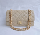 Chanel Classic Flap Bag 1113 Sheepskin leather in Apricot with Gold 1113